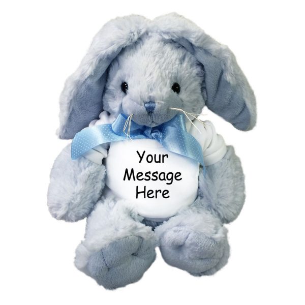 Personalized Stuffed Rabbit - 12 inch Blue Bunny Unipak Plush