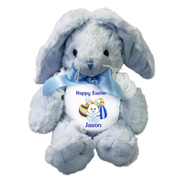 Personalized Easter Bunny - 12 Inch Plush Blue Bunny Rabbit