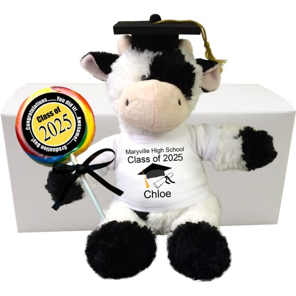 Personalized Graduation Cow Gift Set - 12" Tubby Wubby Cow