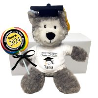 Personalized Graduation Wolf / Husky Dog Gift Set - 12 Inch Plush - Image 2