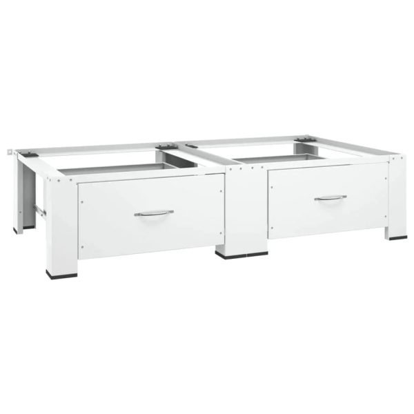 vidaXL Washing and Drying Machine Pedestal with Pull-Out Shelves White