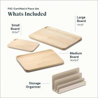 Caraway 4-Piece Cutting Board Set in Beige - Image 4