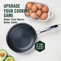 HexClad 8 inch Hybrid Stainless Steel Frying Pan, Nonstick - Image 11
