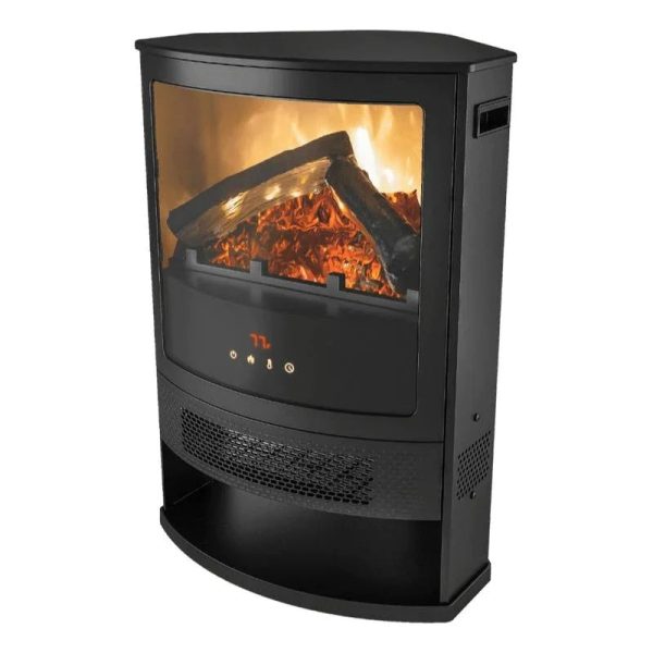 Better Homes & Gardens Rounded Corner Electric Fire Stove Heater Black with Remote