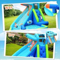 Inflatable Water Slide, Hippo Themed Bounce House - Image 11