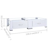 vidaXL Washing and Drying Machine Pedestal with Pull-Out Shelves White - Image 3