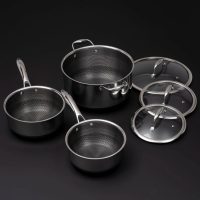 HexClad Hybrid Cookware 6 Piece Pot Set with Lids - Image 7
