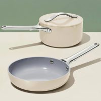 Caraway Home Mini Fry Pan & Sauce Pan Duo, Cream - Image 6