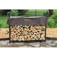 Woodhaven Black Firewood Rack -Black Cover - 4' - Image 5