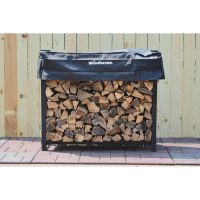Woodhaven Black Firewood Rack -Black Cover - 4' - Image 4
