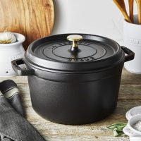 Staub Cast Iron 5 Quart Tall Cocotte Matte Black - Image 9