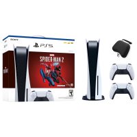 PlayStation 5 Disc Edition Marvel's Spider-Man 2 Bundle with Two Controllers White and Cosmic Red DualSense and Mytrix Hard Shell Protective - Image 7