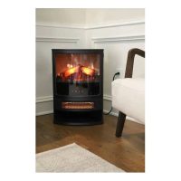 Better Homes & Gardens Rounded Corner Electric Fire Stove Heater Black with Remote - Image 5