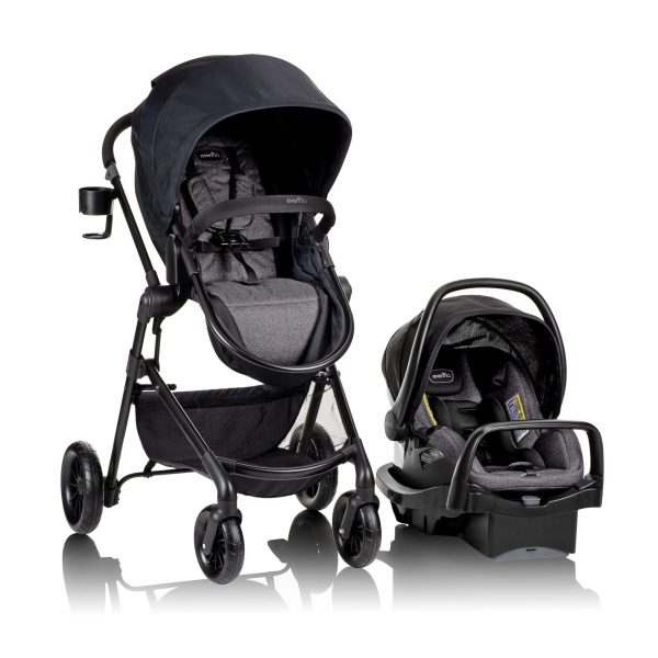 Evenflo Pivot Modular Travel System with SafeMax Car Seat, Casual Gray