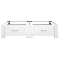 vidaXL Washing and Drying Machine Pedestal with Pull-Out Shelves White - Image 2