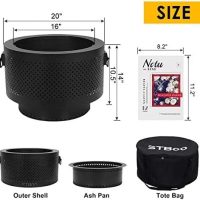 STBoo Smokeless Fire Pits for Outside with Portable Carrying Storage Bag, 20x14 inch Firepits Outdoor Wood Burning, Low Smoke Outdoor Fireplace for - Image 7