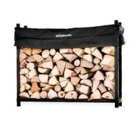 Woodhaven Black Firewood Rack -Black Cover - 4' - Image 7