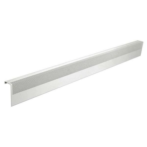 Baseboarders BC001-72 Basic Series 6 ft. Galvanized Steel Easy Slip-On Baseboard Heater Cover in White
