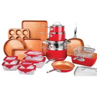 Gotham Steel 32 Piece Cookware Set, Bakeware and Food Storage Set, Nonstick Pots and Pans, Red - Image 7