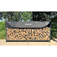 Woodhaven Black Firewood Rack - Black Cover - 8' - Image 8