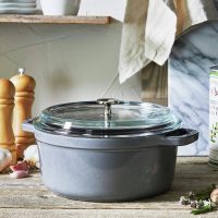 Staub 4 Quart Cocotte with Glass Lid - Graphite Grey - Image 6