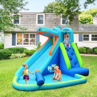 Inflatable Water Slide, Hippo Themed Bounce House - Image 3