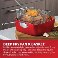 Gotham Steel 32 Piece Cookware Set, Bakeware and Food Storage Set, Nonstick Pots and Pans, Red - Image 10