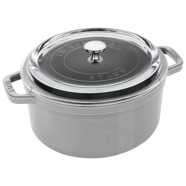 Staub 4 Quart Cocotte with Glass Lid - Graphite Grey