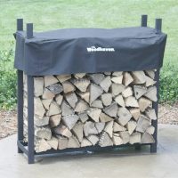 Woodhaven Black Firewood Rack -Black Cover - 4' - Image 11