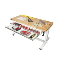 Husky 52 in. Adjustable Height Work Table with 2-Drawers in White - Image 6