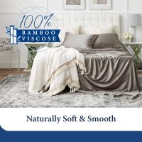100% Bamboo Bed Sheets, Royal Blue, King Size - Image 2