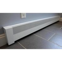 Baseboarders BC001-72 Basic Series 6 ft. Galvanized Steel Easy Slip-On Baseboard Heater Cover in White - Image 6