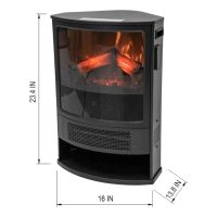 Better Homes & Gardens Rounded Corner Electric Fire Stove Heater Black with Remote - Image 3