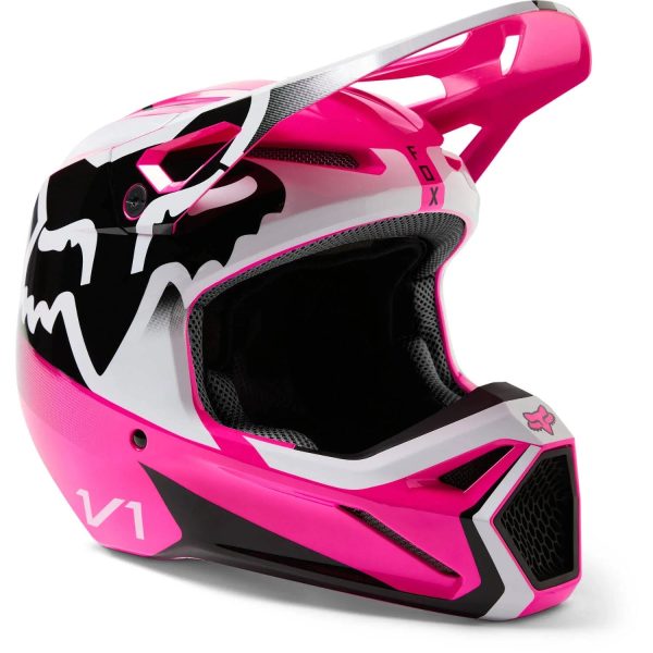 Fox Racing Youth V1 Motocross Helmet, Leed Pink, Large