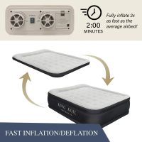 King Koil Luxury Air Mattress Queen with Built-in Pump for Home 20 Queen Size Inflatable Airbed Luxury Double High Adjustable Blow Up Mattress Durable - Image 4