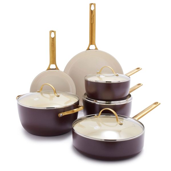 GreenPan - Reserve Ceramic Nonstick 10-Piece Cookware Set - Merlot
