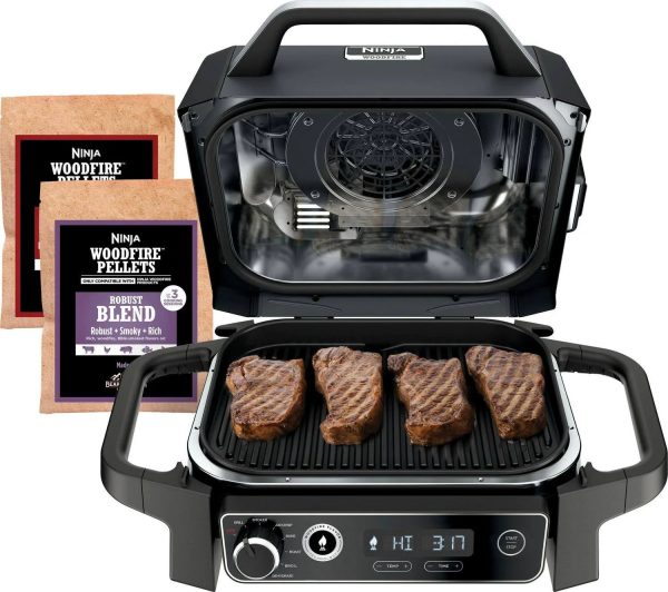 Ninja OG701 Woodfire Outdoor Grill, 7-in-1 Master Grill, BBQ Smoker