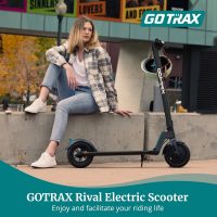 Gotrax Rival Adult Electric Scooter, 8.5 inch Pneumatic Tire, Max 12 Mile Range and 15.5mph Speed, 250W Foldable Escooter for Adult, Gray - Image 9