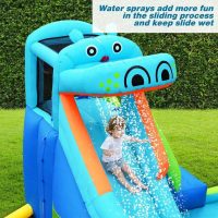 Inflatable Water Slide, Hippo Themed Bounce House - Image 6