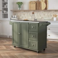 White Stainless Top Kitchen Cart - Liberty - Image 11