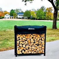 Woodhaven Black Firewood Rack -Black Cover - 4' - Image 3