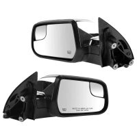Silverado Manual Folding Mirror with Spotter GLASS; Textured Black; Driver Side Chevy 1500 - Image 4