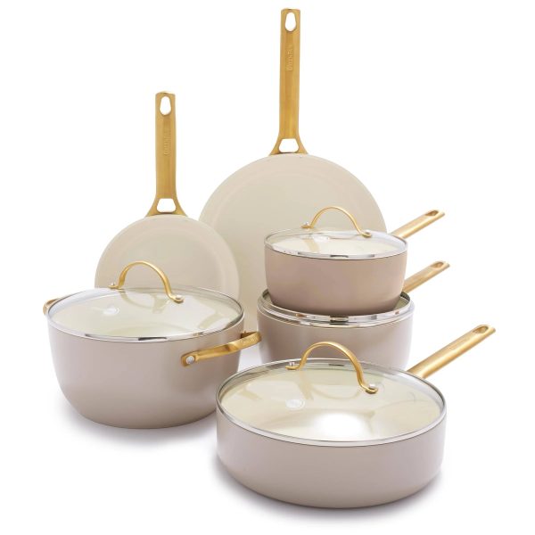 GreenPan - Reserve Ceramic Nonstick 10-Piece Cookware Set - Taupe