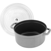 Staub 4 Quart Cocotte with Glass Lid - Graphite Grey - Image 4