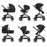 Evenflo Pivot Modular Travel System with SafeMax Car Seat, Casual Gray - Image 9