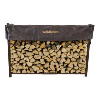 Woodhaven Black Firewood Rack - Black Cover - 8' - Image 9