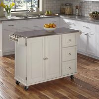 White Stainless Top Kitchen Cart - Liberty - Image 2
