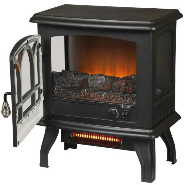 StyleWell Kingham 1,000 Sq. ft. Panoramic Infrared Electric Stove in Black with Electronic Thermostat