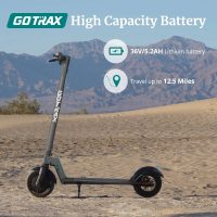 Gotrax Rival Adult Electric Scooter, 8.5 inch Pneumatic Tire, Max 12 Mile Range and 15.5mph Speed, 250W Foldable Escooter for Adult, Gray - Image 2