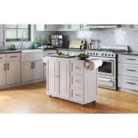 White Stainless Top Kitchen Cart - Liberty - Image 8
